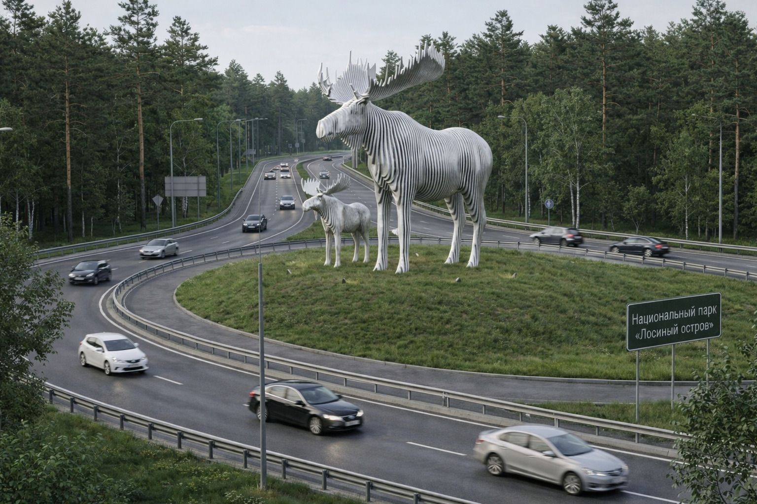 Moose with calf parametric sculpture concept - 2